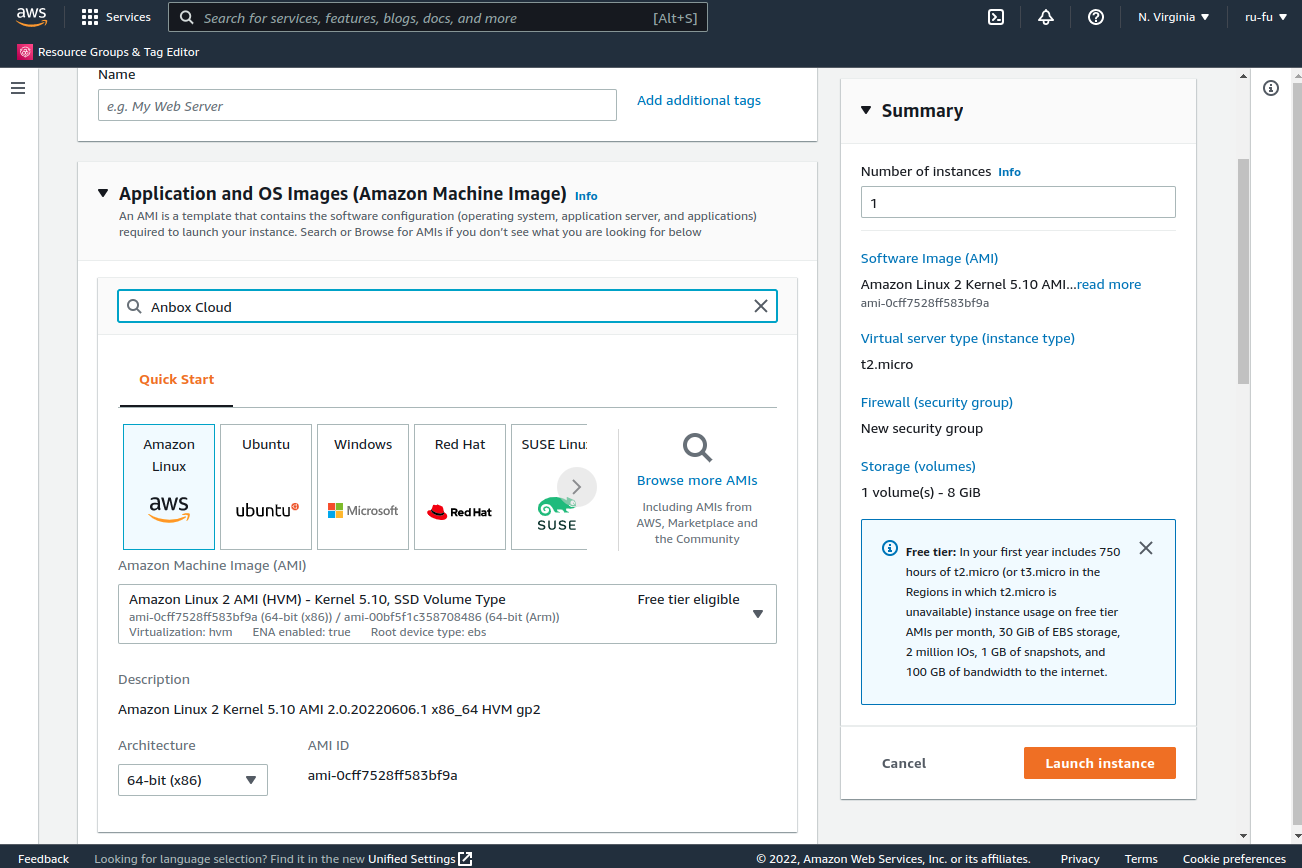 Search for the Anbox Cloud Appliance AMI