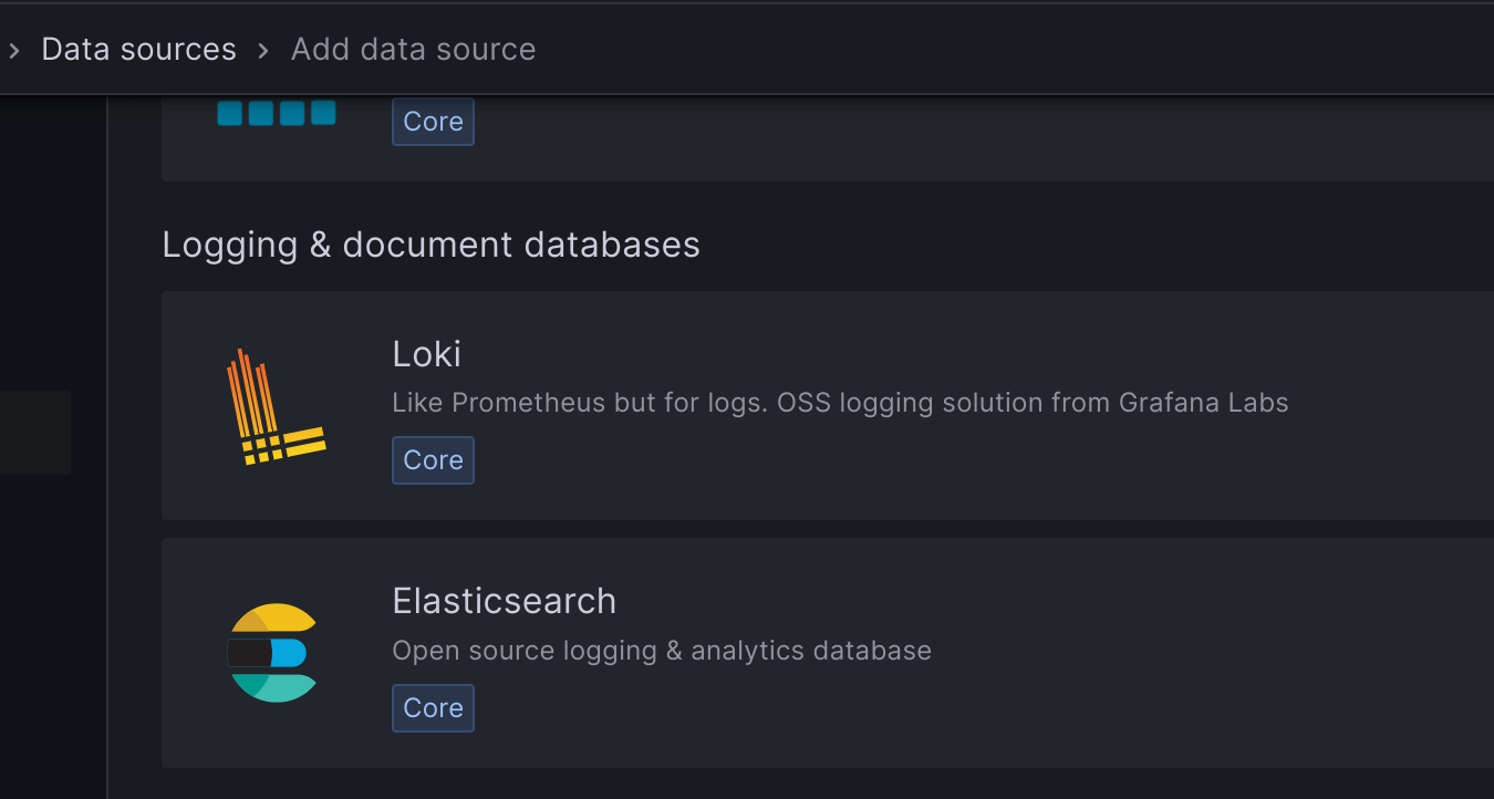 Select Loki as another data source