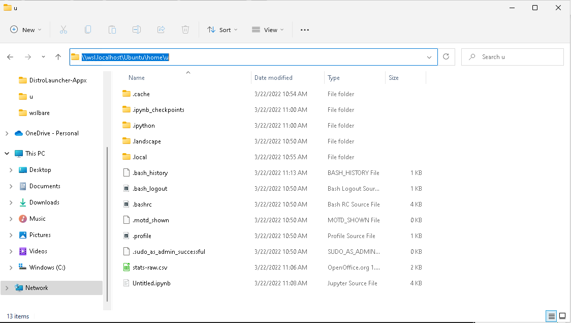 Screenshot of Windows file explorer containing the stats-raw csv file.